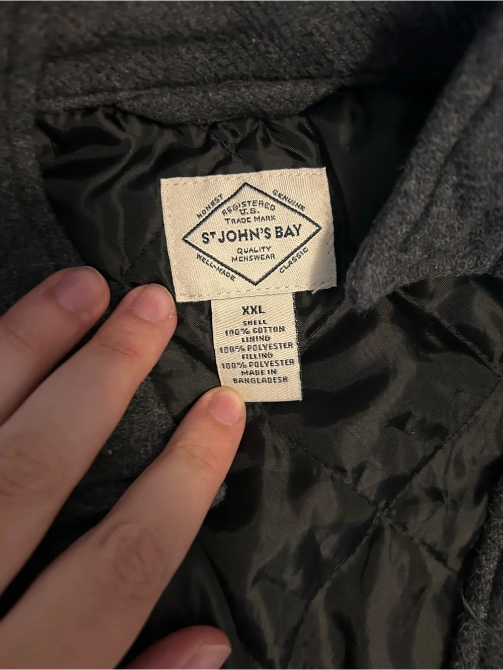 St. John’s bay Quilted-Lined Field Jacket in Charcoal Gray